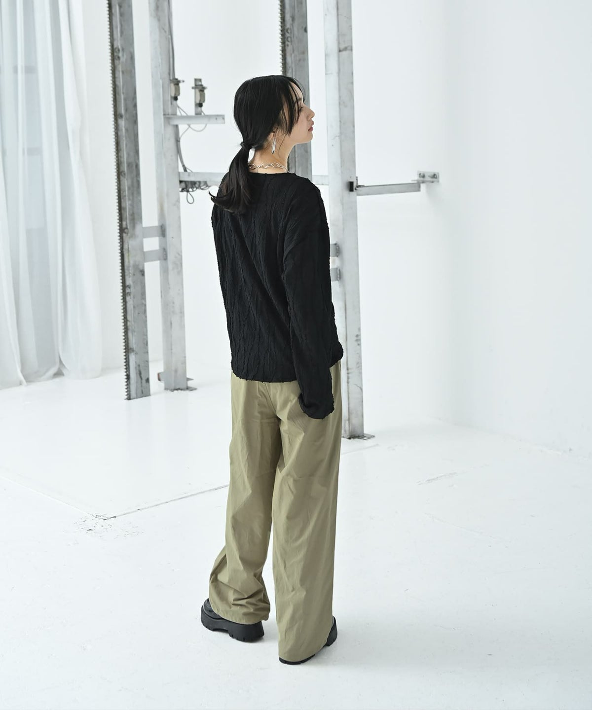 着用イメージ 167cm ベージュ