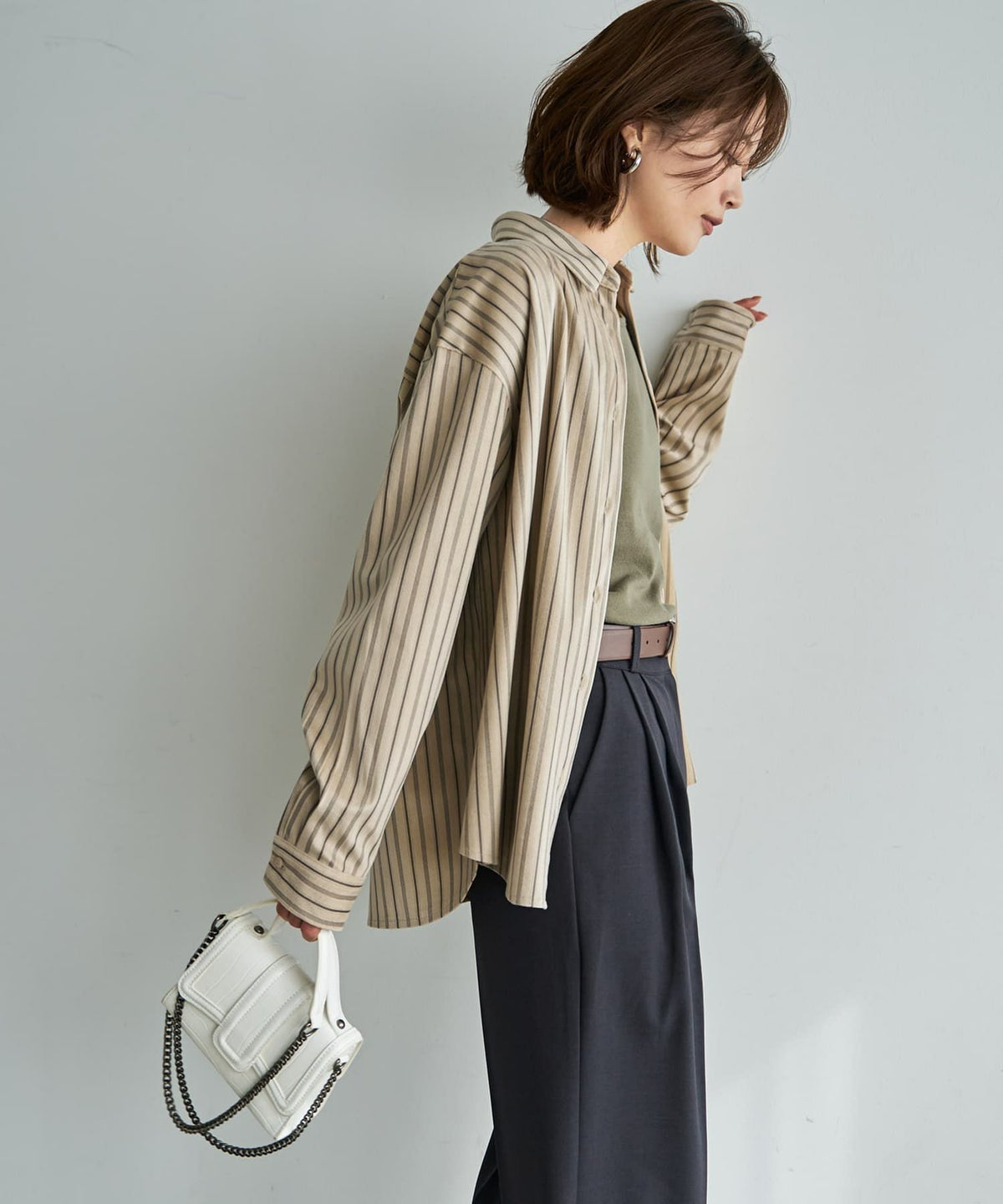 着用イメージ 167cm ベージュ