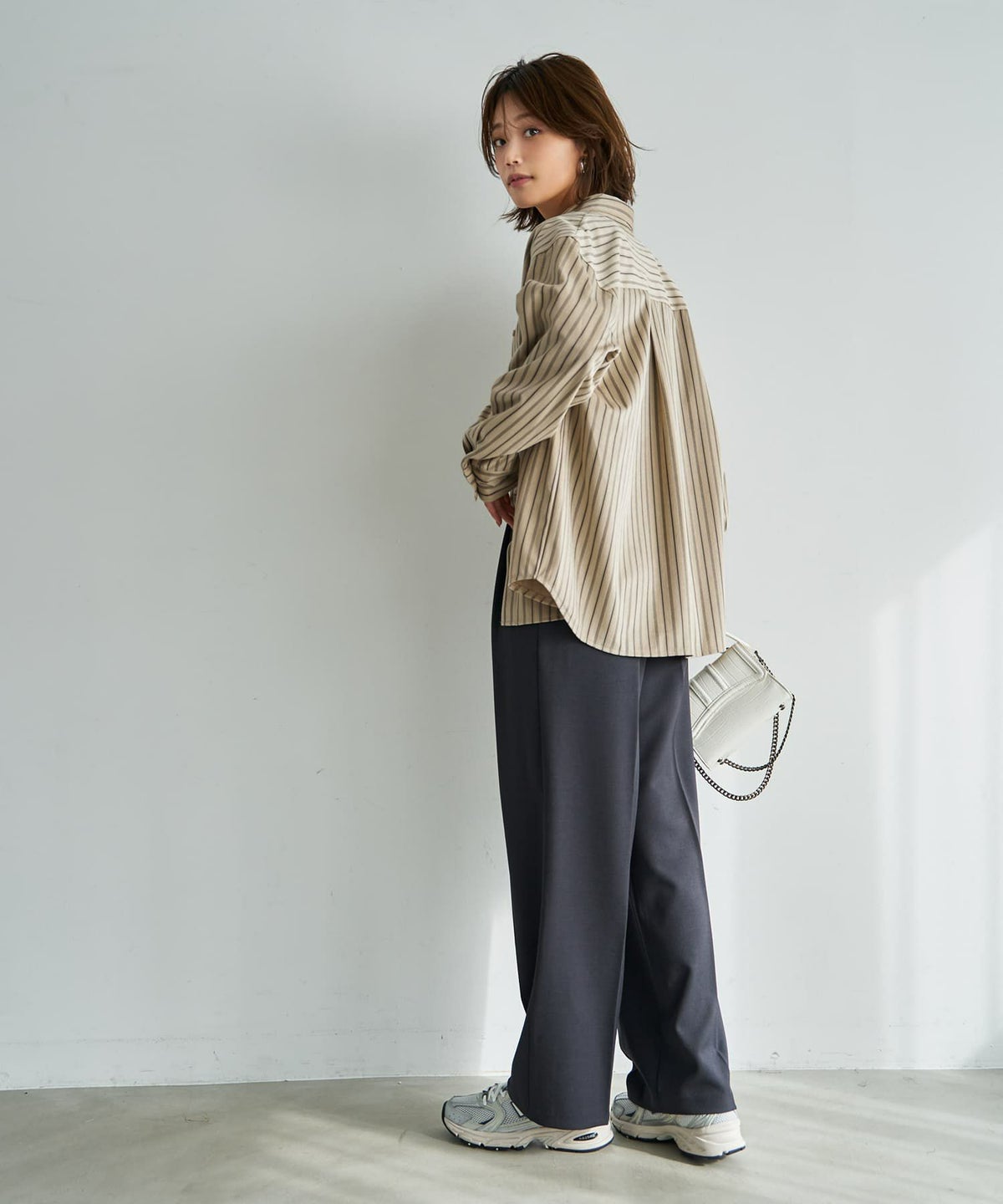 着用イメージ 167cm ベージュ