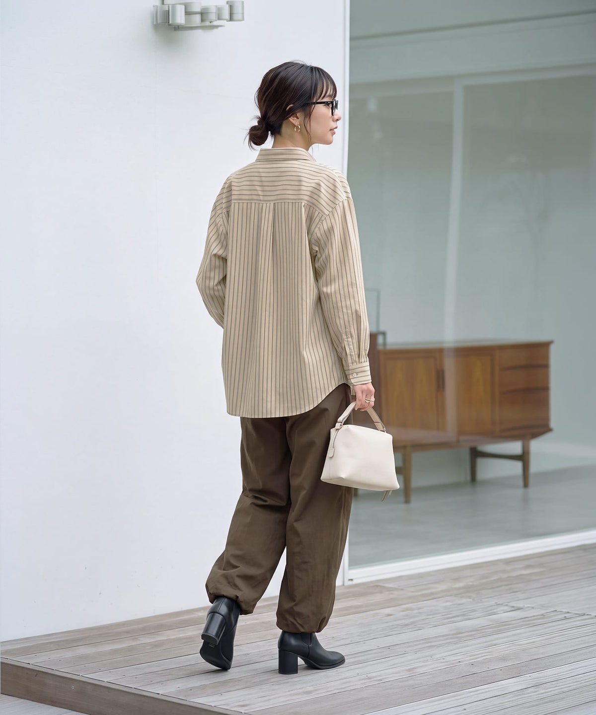 着用イメージ 163cm ベージュ