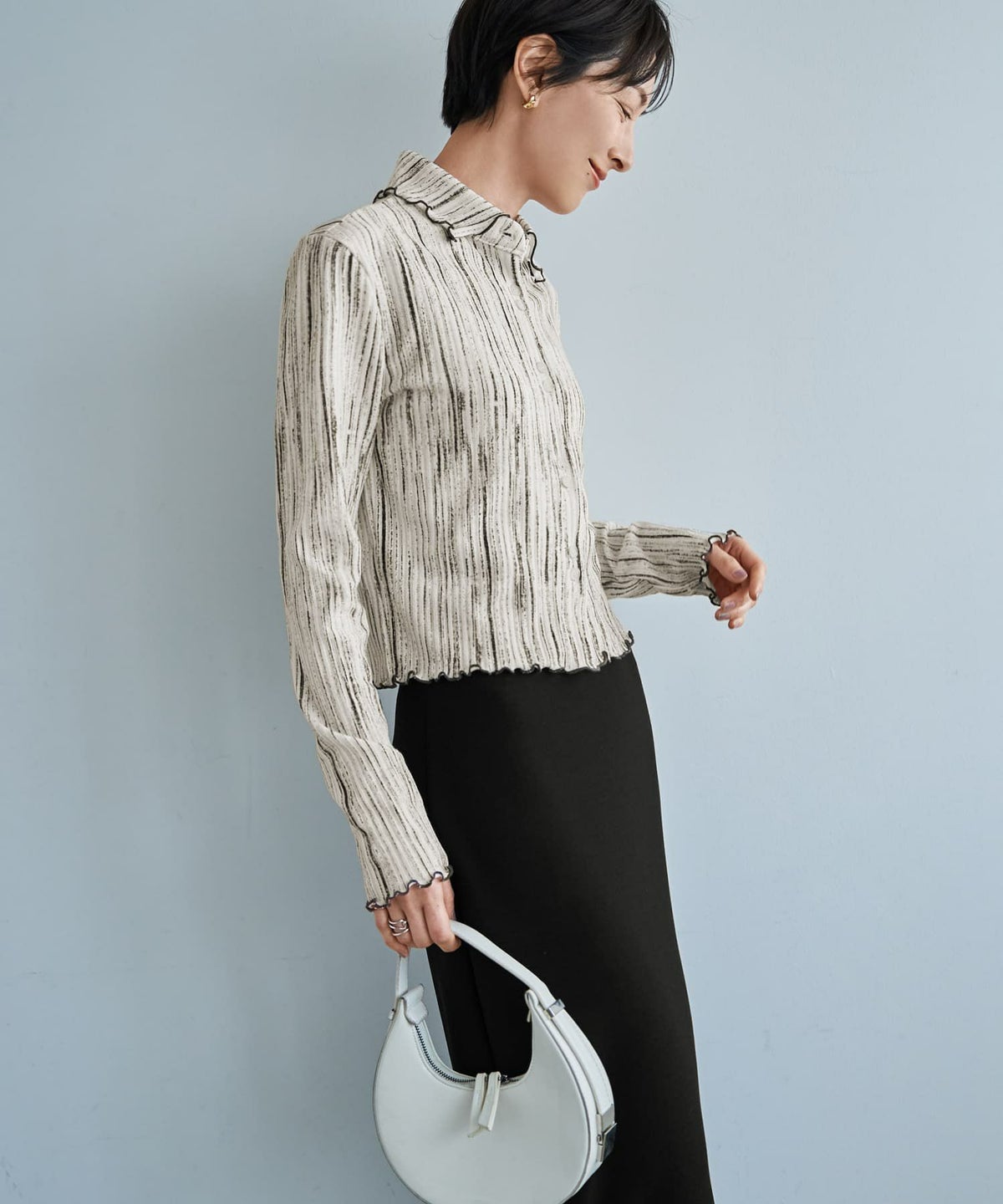 着用イメージ 167cm アイボリー