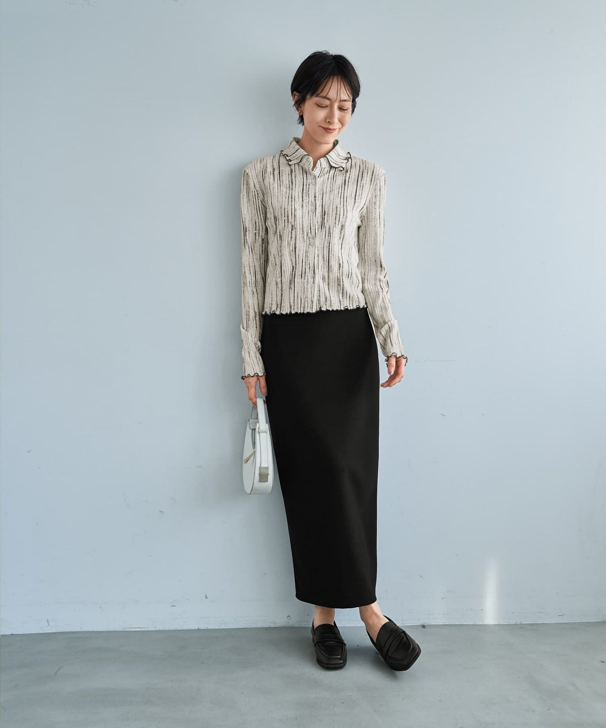 着用イメージ 167cm アイボリー