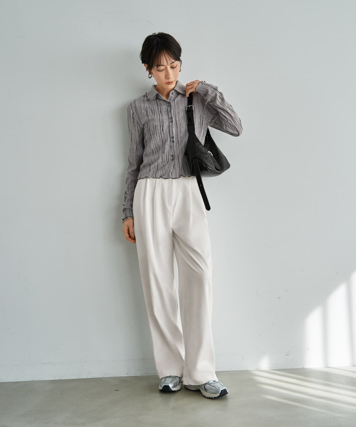 着用イメージ 167cm グレー