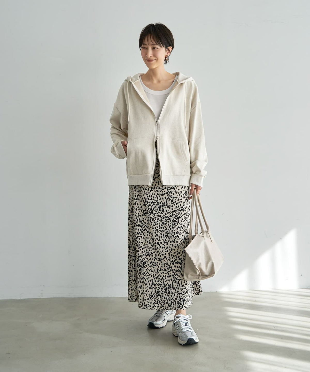 着用イメージ 167cm ライトベージュ