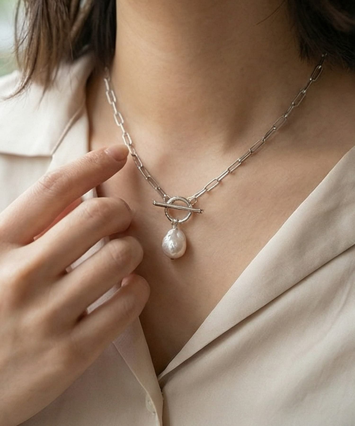 DELI by】バロックパール・ミニマルチェーンネックレス | おしゃれな