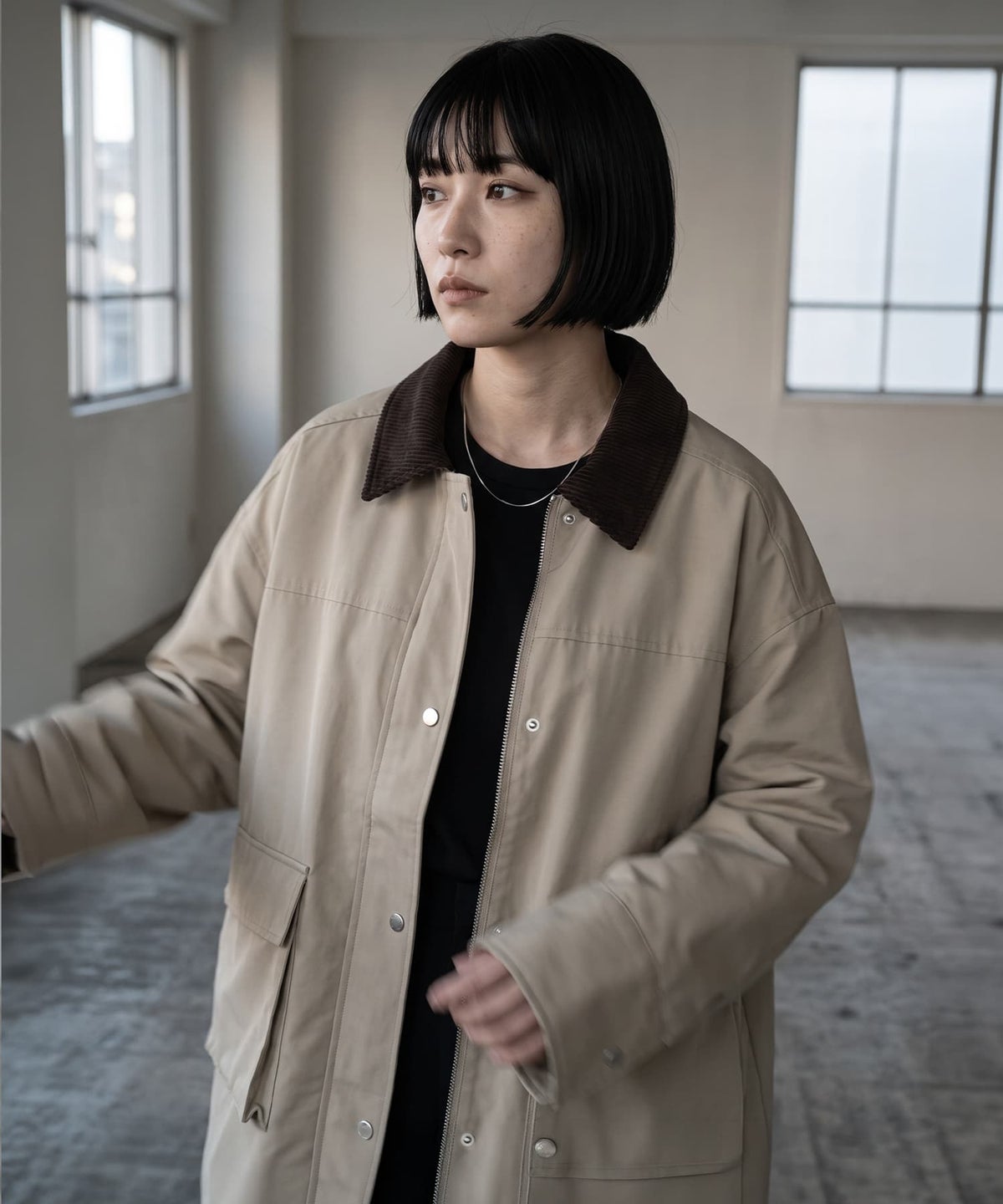着用イメージ 170cm ベージュ