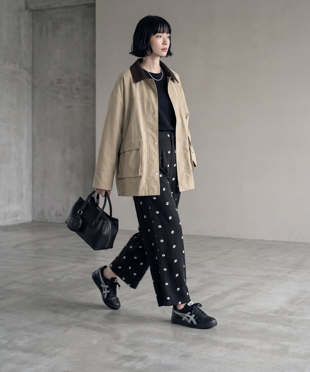 着用イメージ 170cm ベージュ