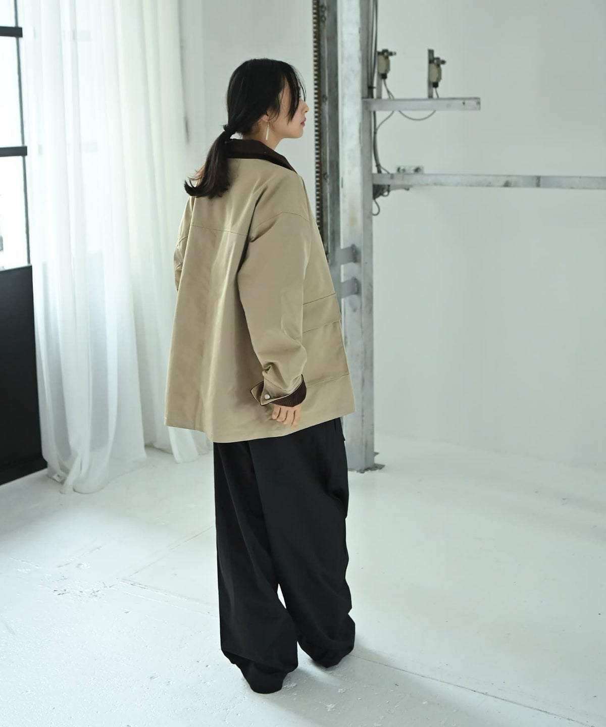 着用イメージ 167cm ベージュ