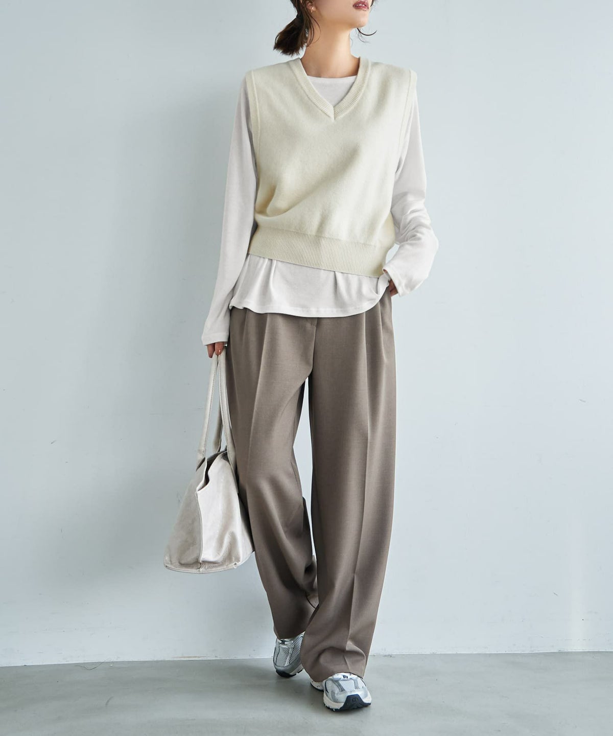 着用イメージ 167cm クリーム