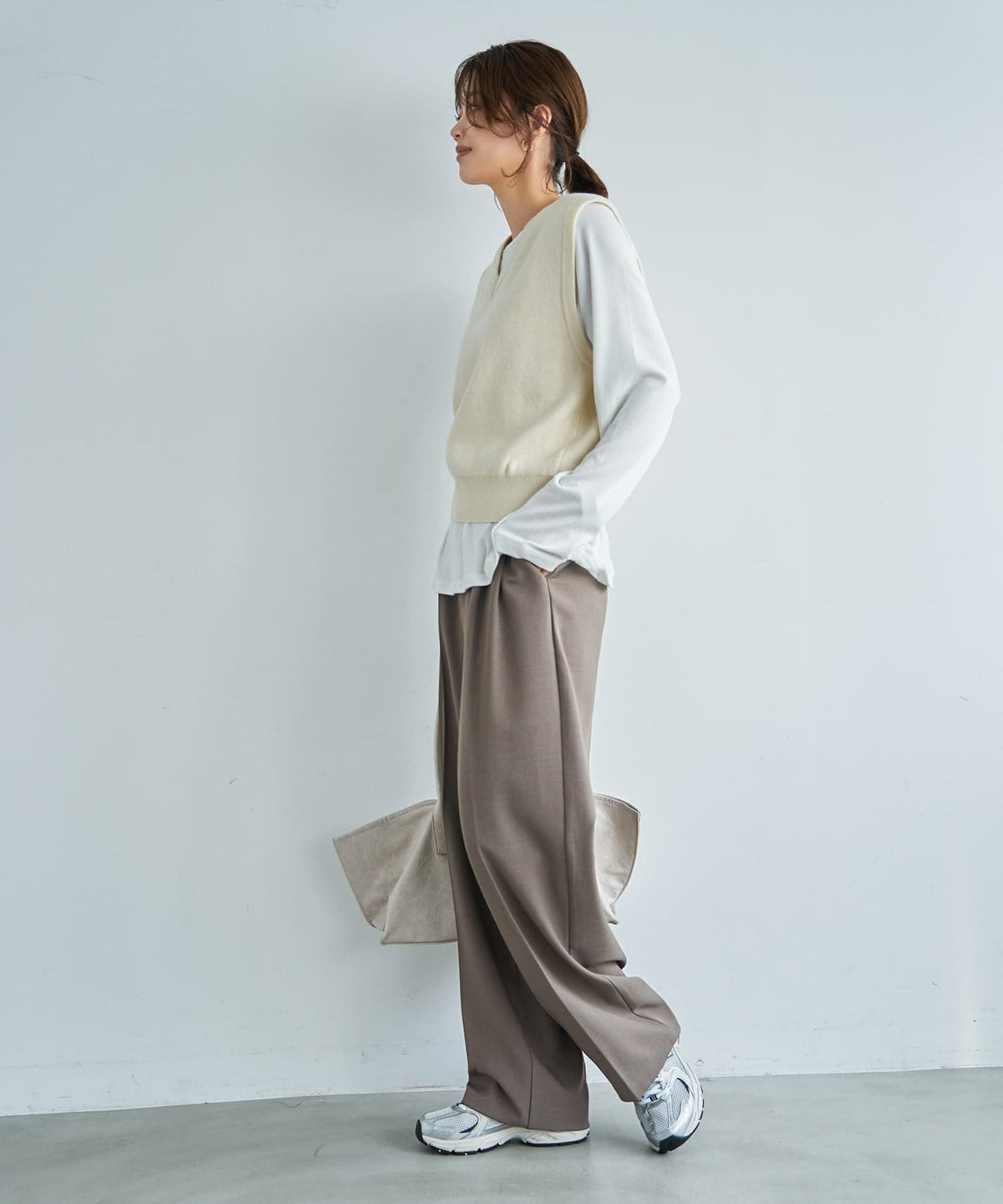 着用イメージ 167cm クリーム