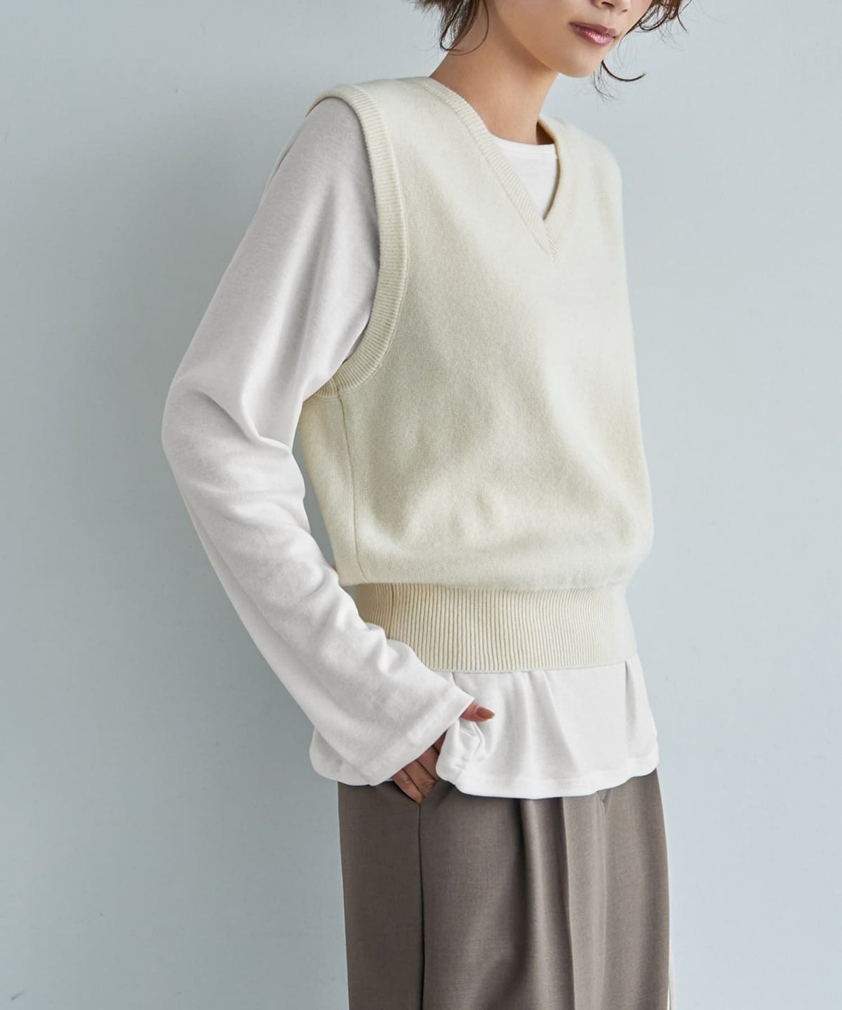 着用イメージ 167cm クリーム