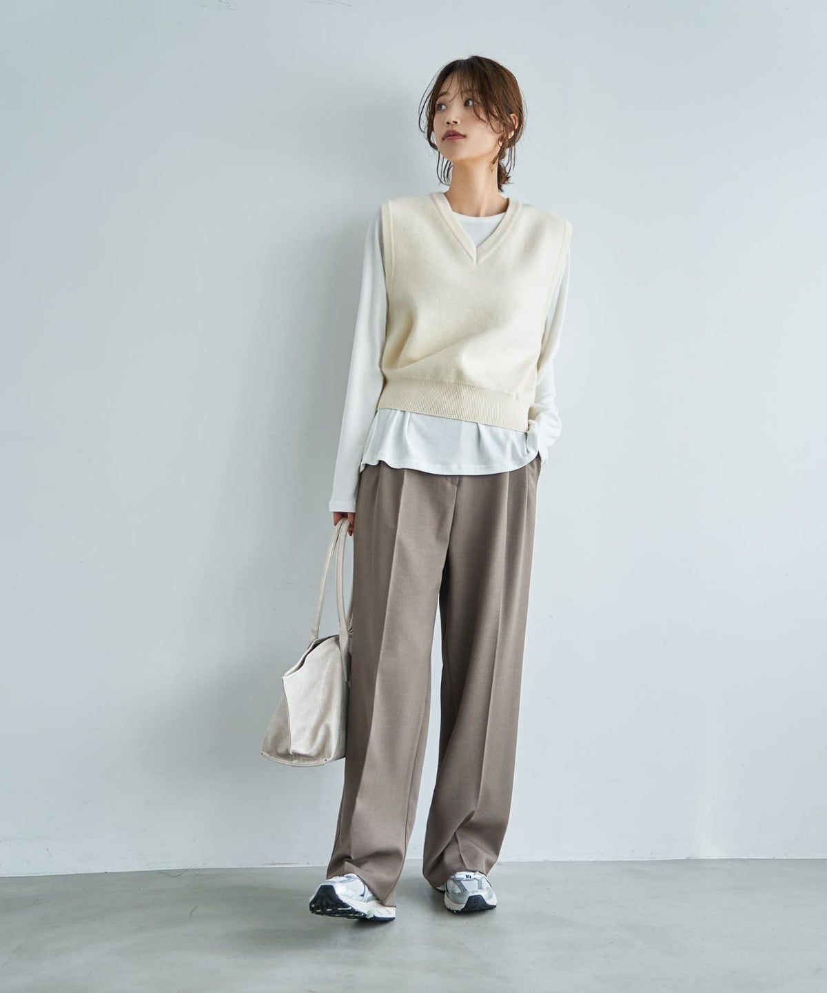 着用イメージ 167cm クリーム