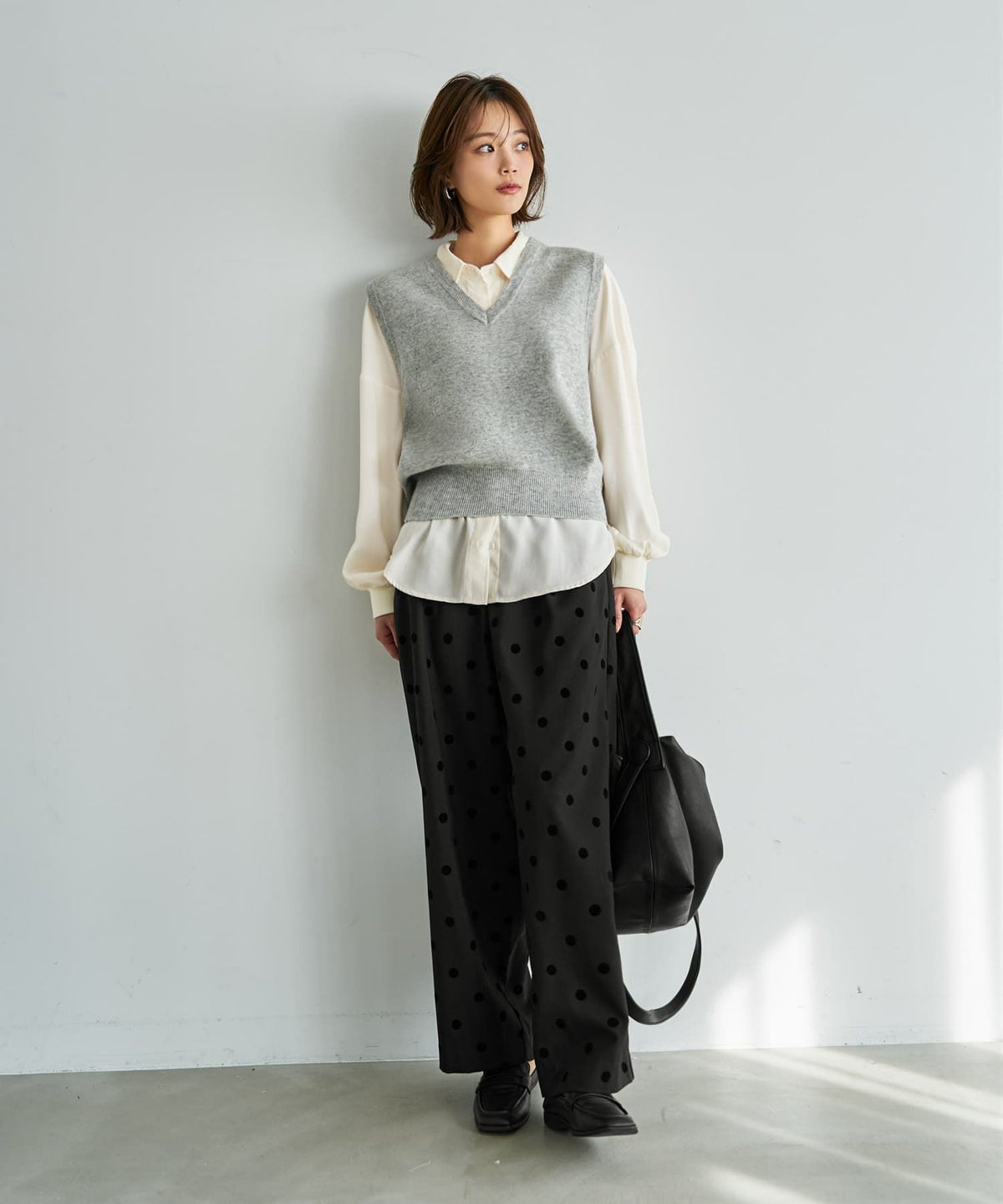 着用イメージ 167cm ライトグレー