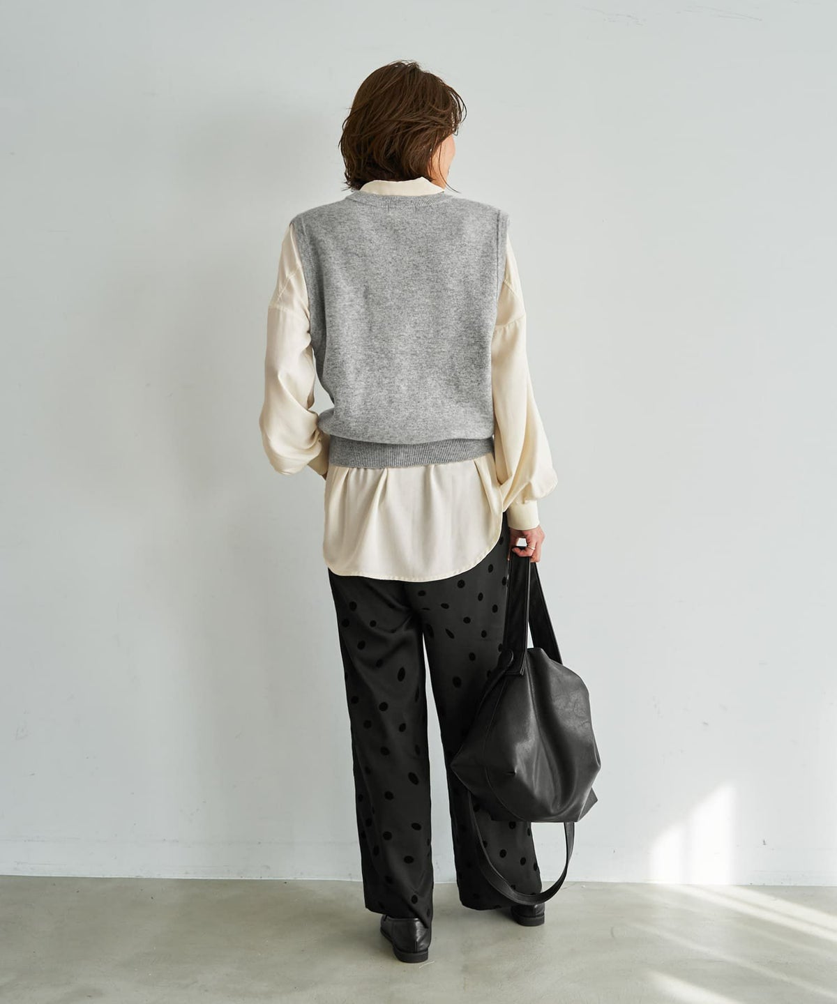 着用イメージ 167cm ライトグレー