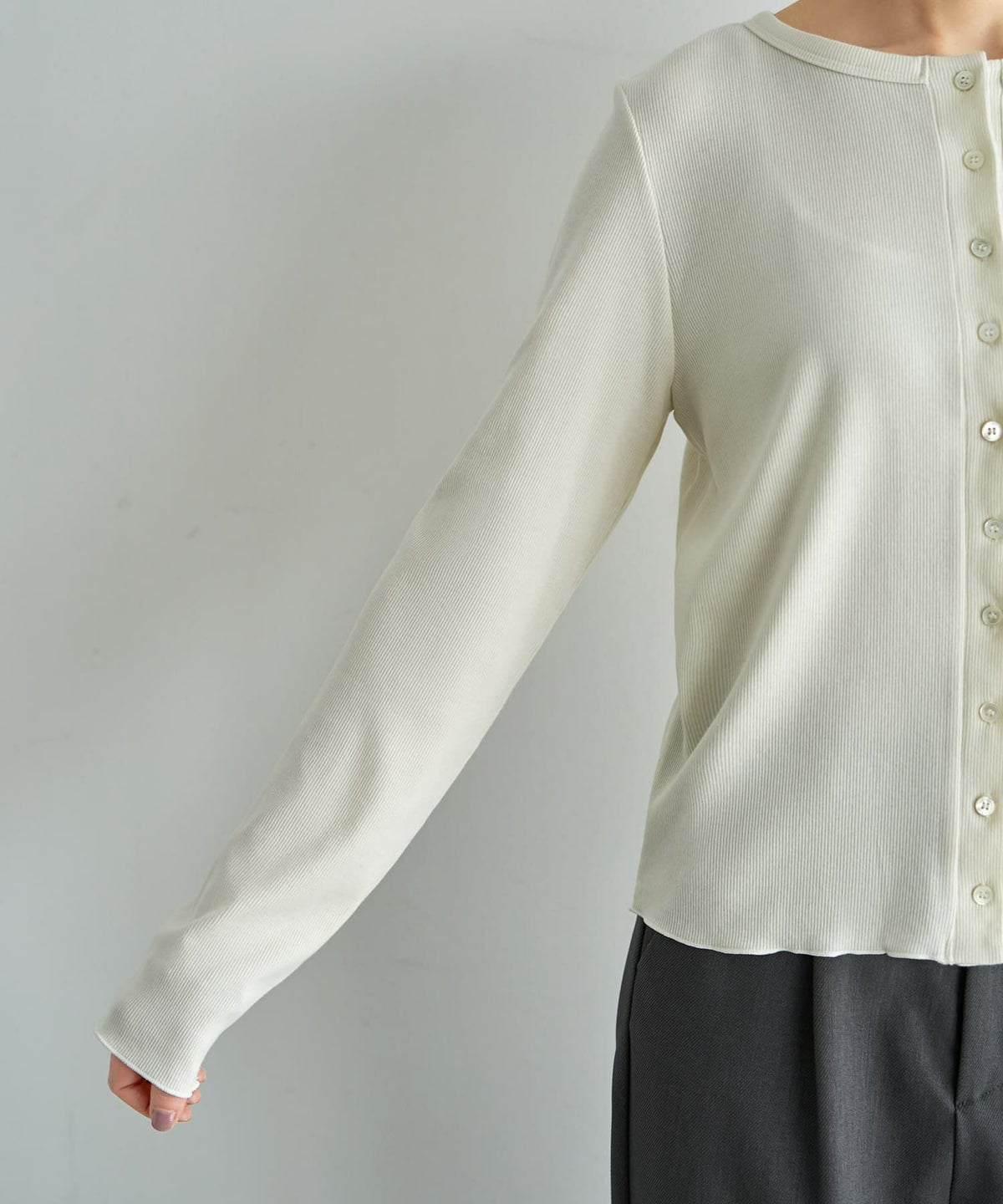 着用イメージ 167cm アイボリー