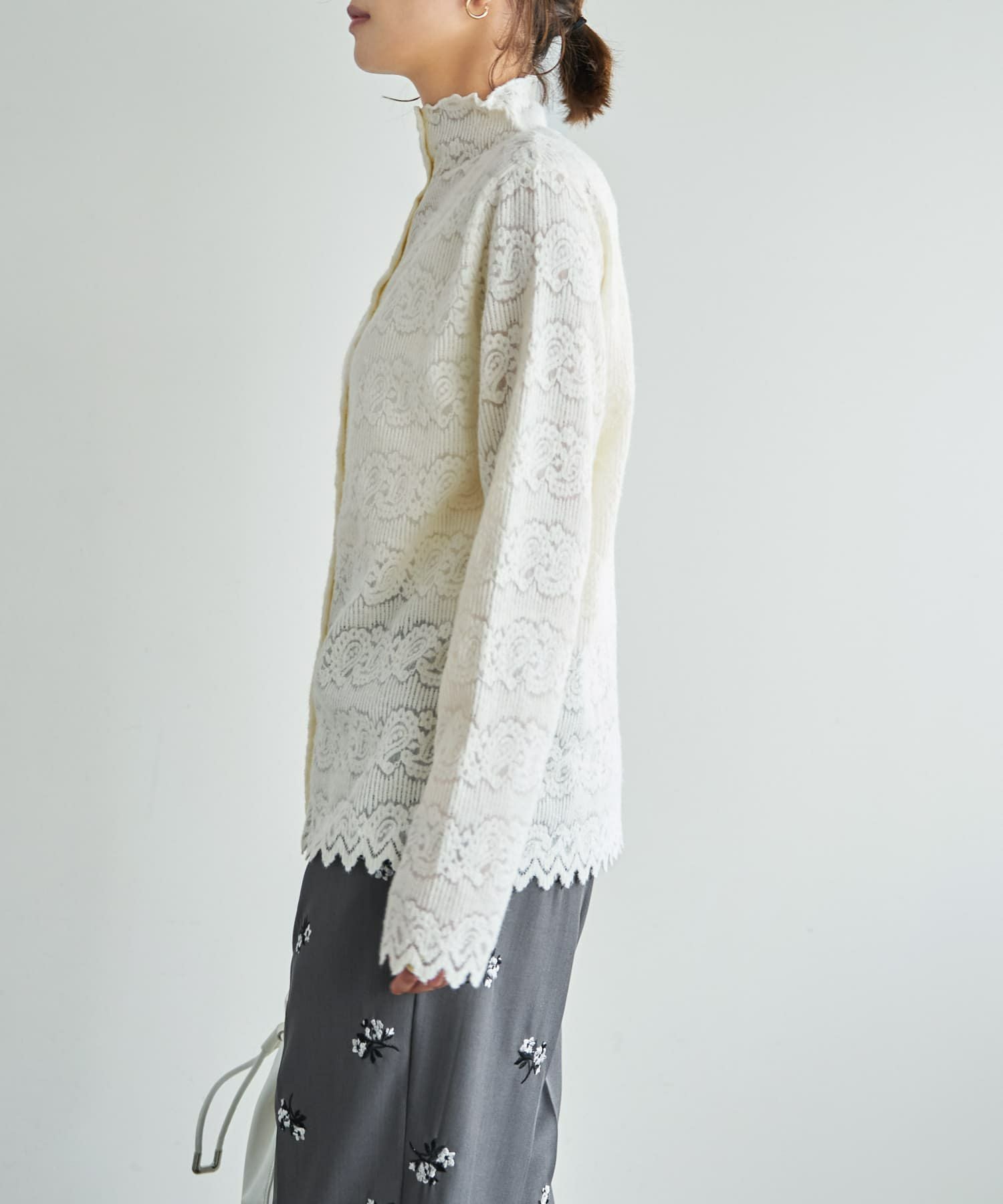 予約商品]【LUXE】前開きふんわりレースブラウス【3月上旬頃入荷