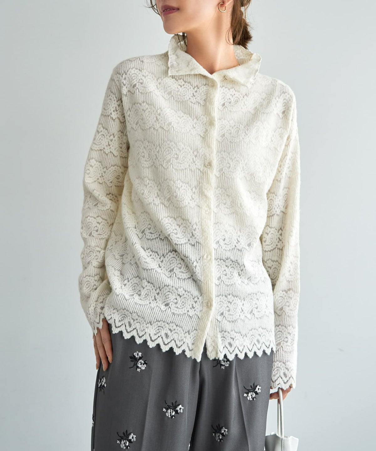 着用イメージ 167cm オフホワイト