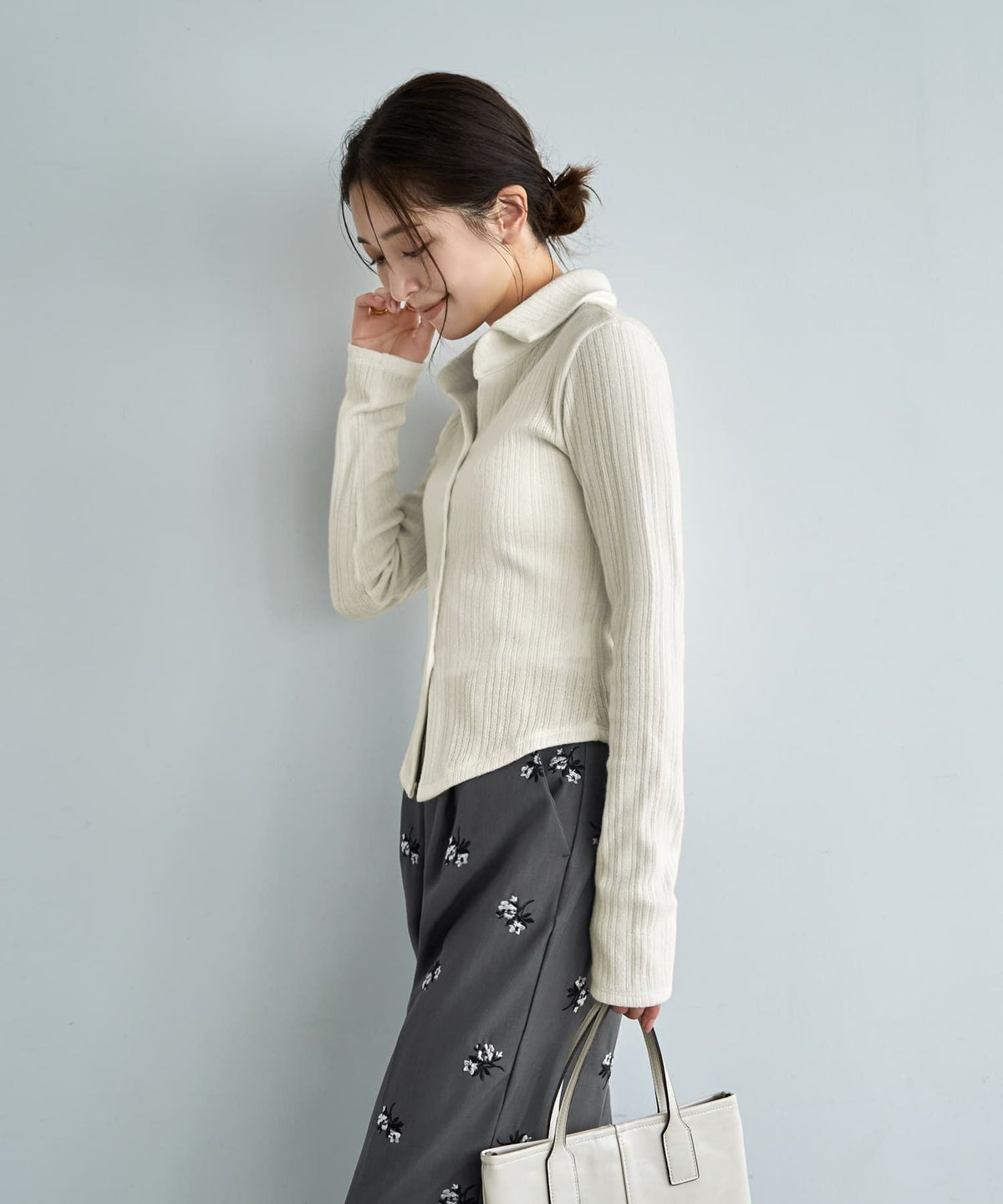 着用イメージ 166cm アイボリー