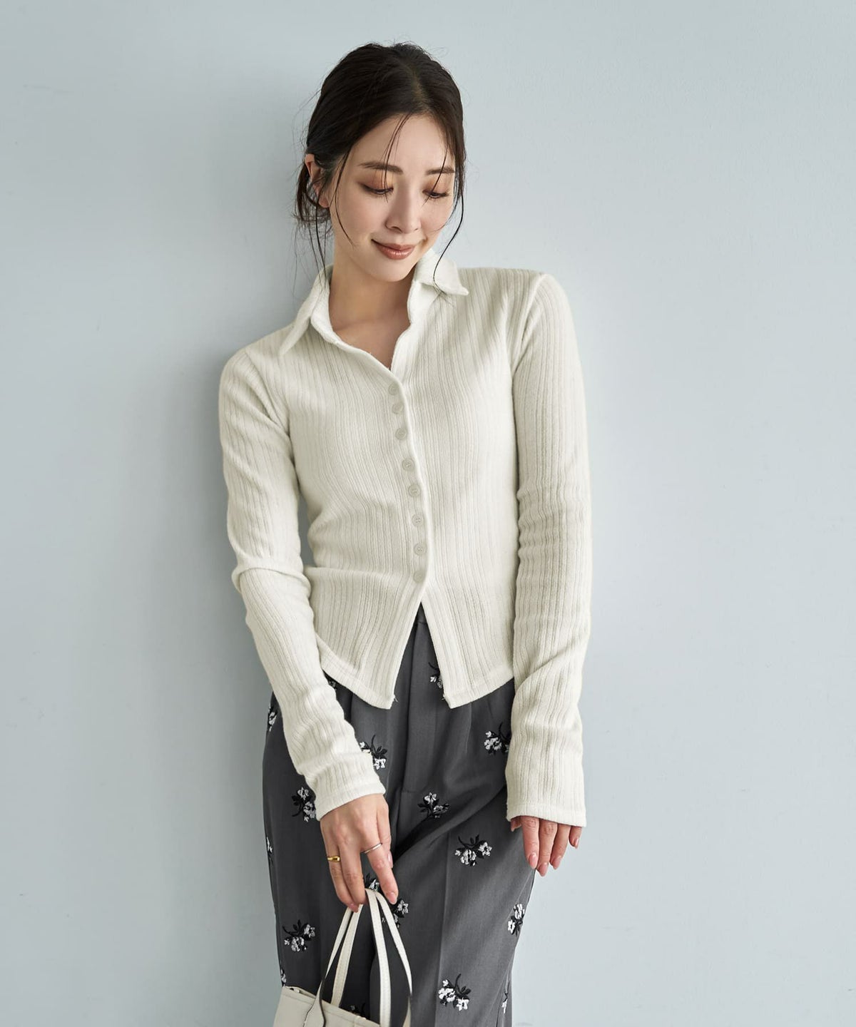 着用イメージ 166cm アイボリー