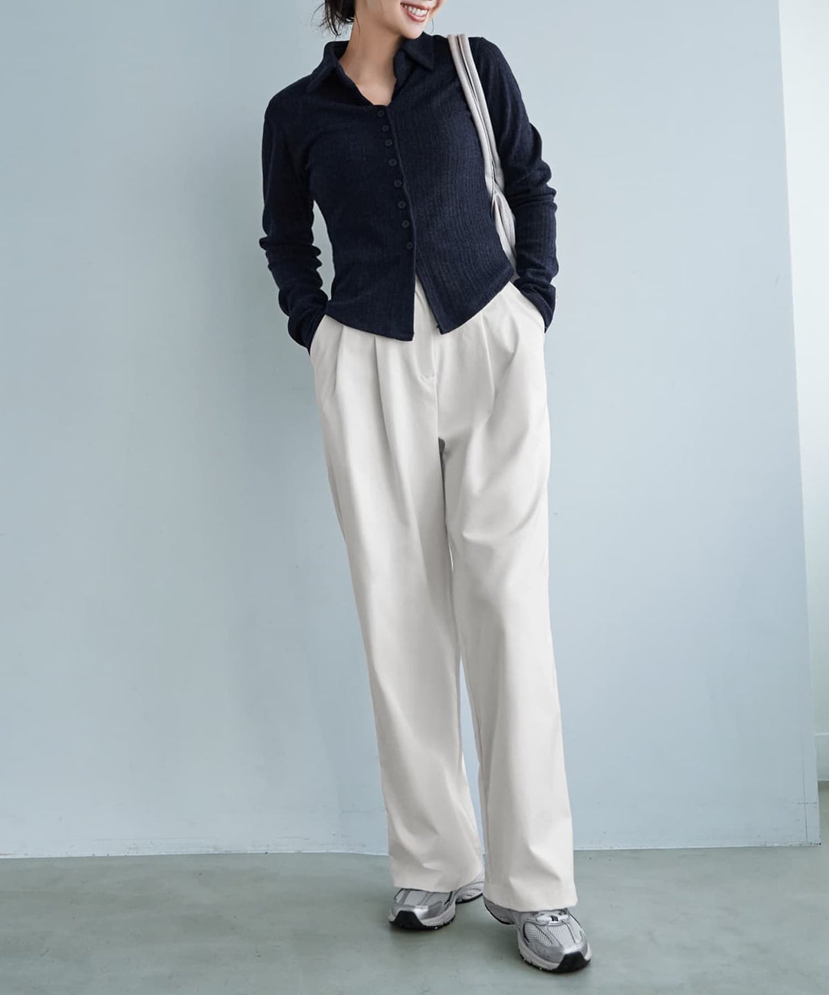 着用イメージ 166cm ネイビー