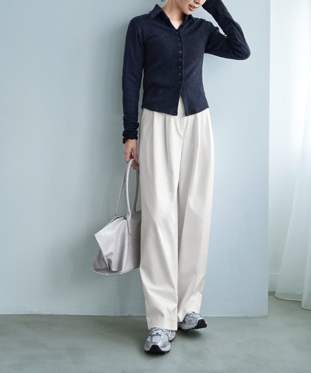 着用イメージ 166cm ネイビー