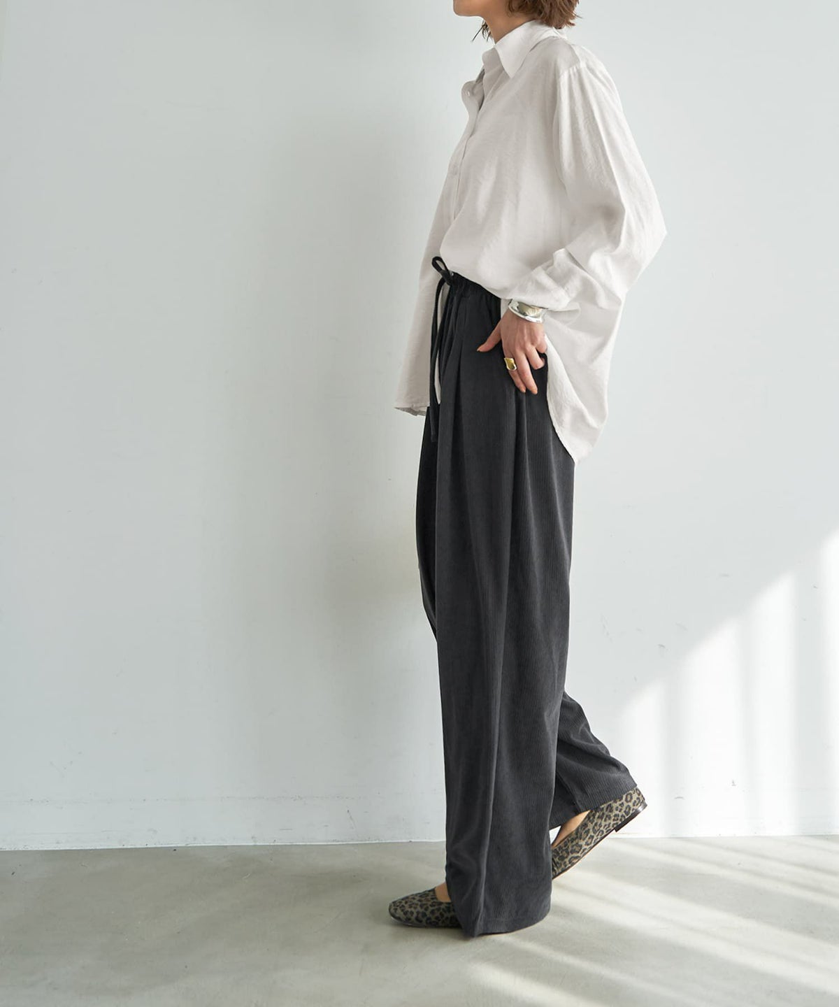 着用イメージ 167cm チャコール