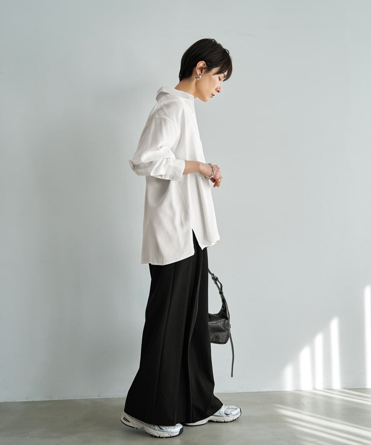 着用イメージ 167cm アイボリー