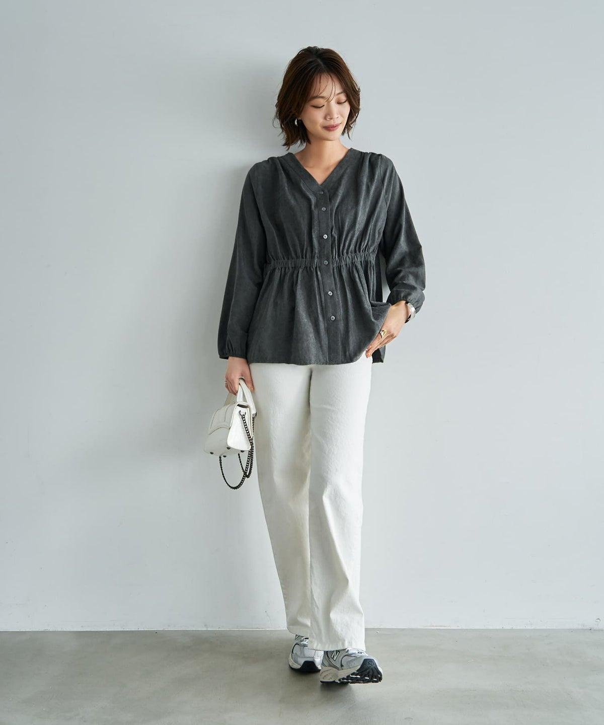 着用イメージ 167cm チャコール