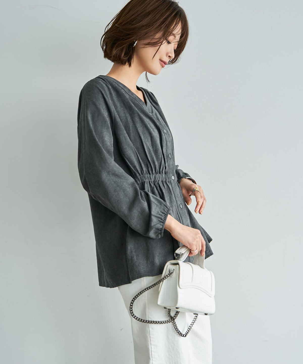 着用イメージ 167cm チャコール