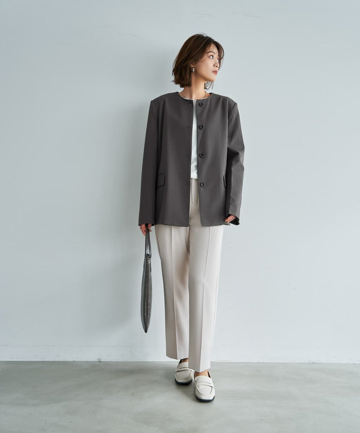 着用イメージ 167cm チャコール