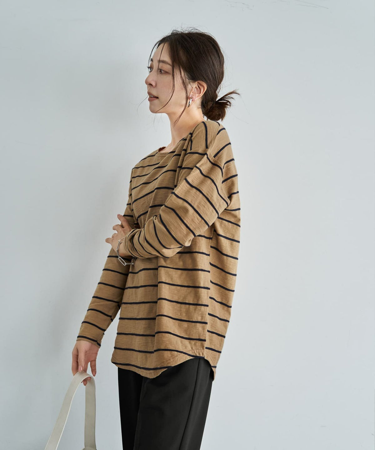 着用イメージ 166cm ベージュ