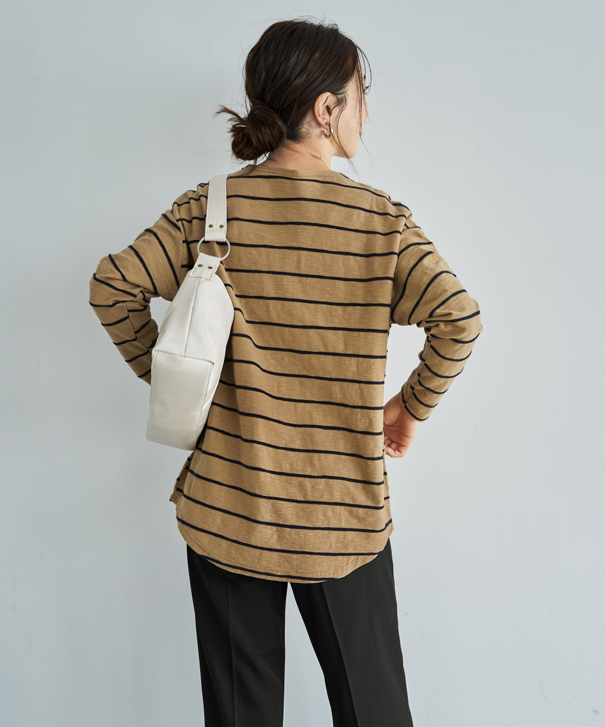 着用イメージ 166cm ベージュ