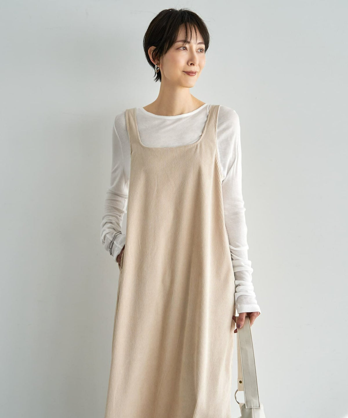 着用イメージ 167cm エクリュ