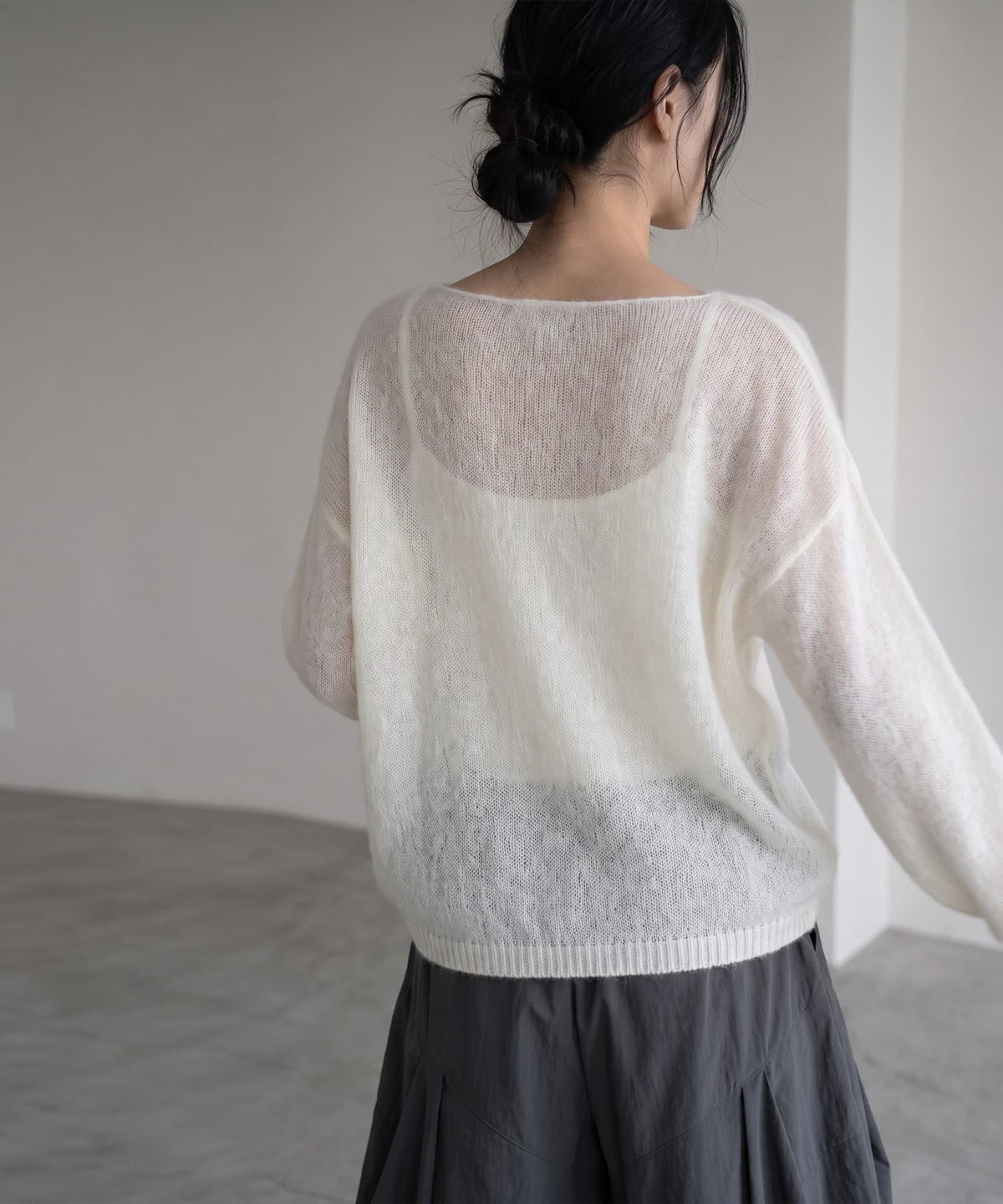 着用イメージ 170cm アイボリー