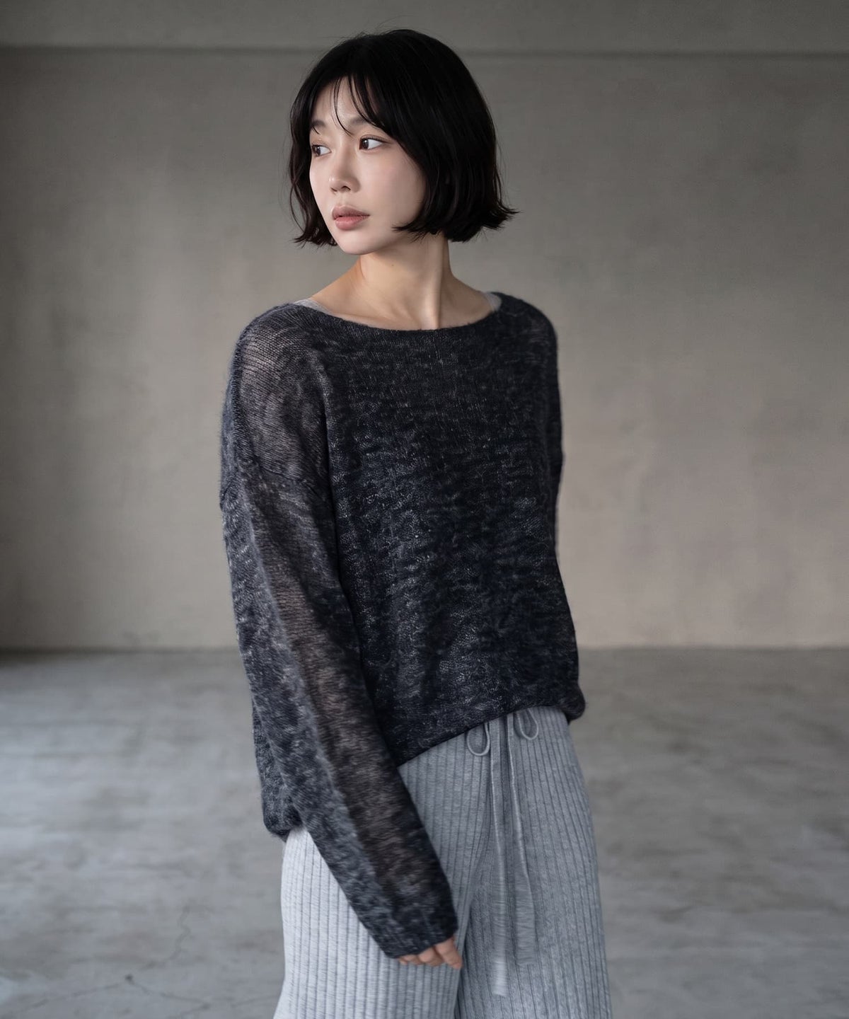 着用イメージ 170cm チャコール