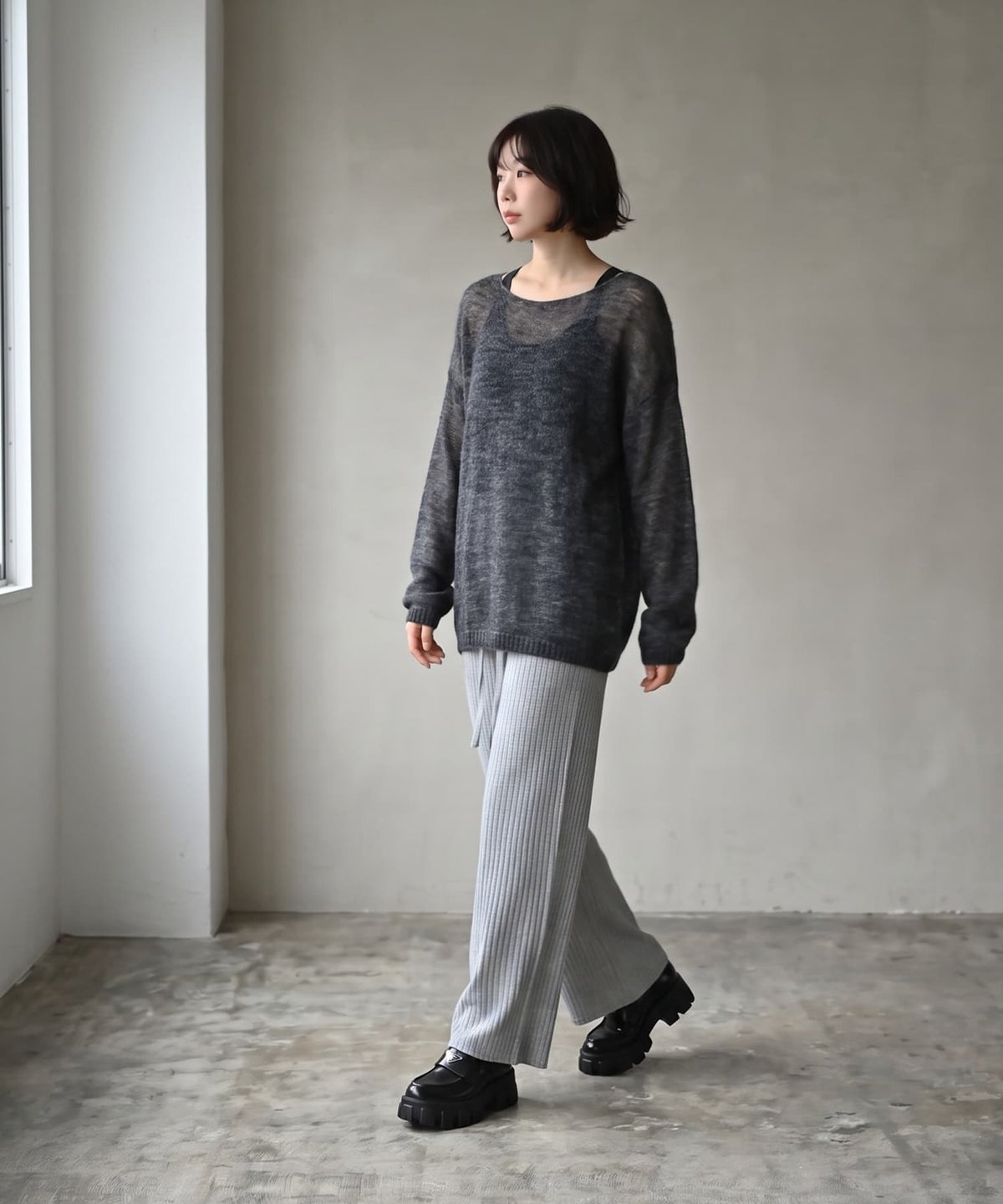 着用イメージ 170cm チャコール