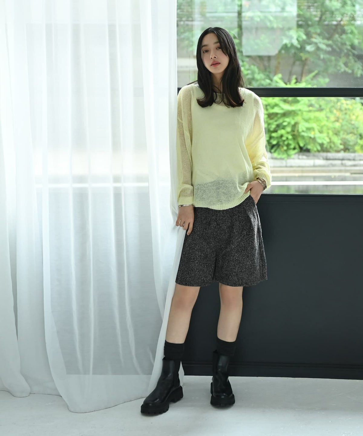 着用イメージ 167cm イエロー