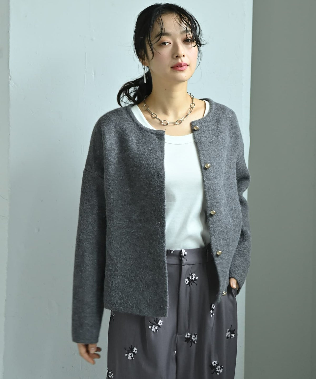 着用イメージ 167cm ダークグレー