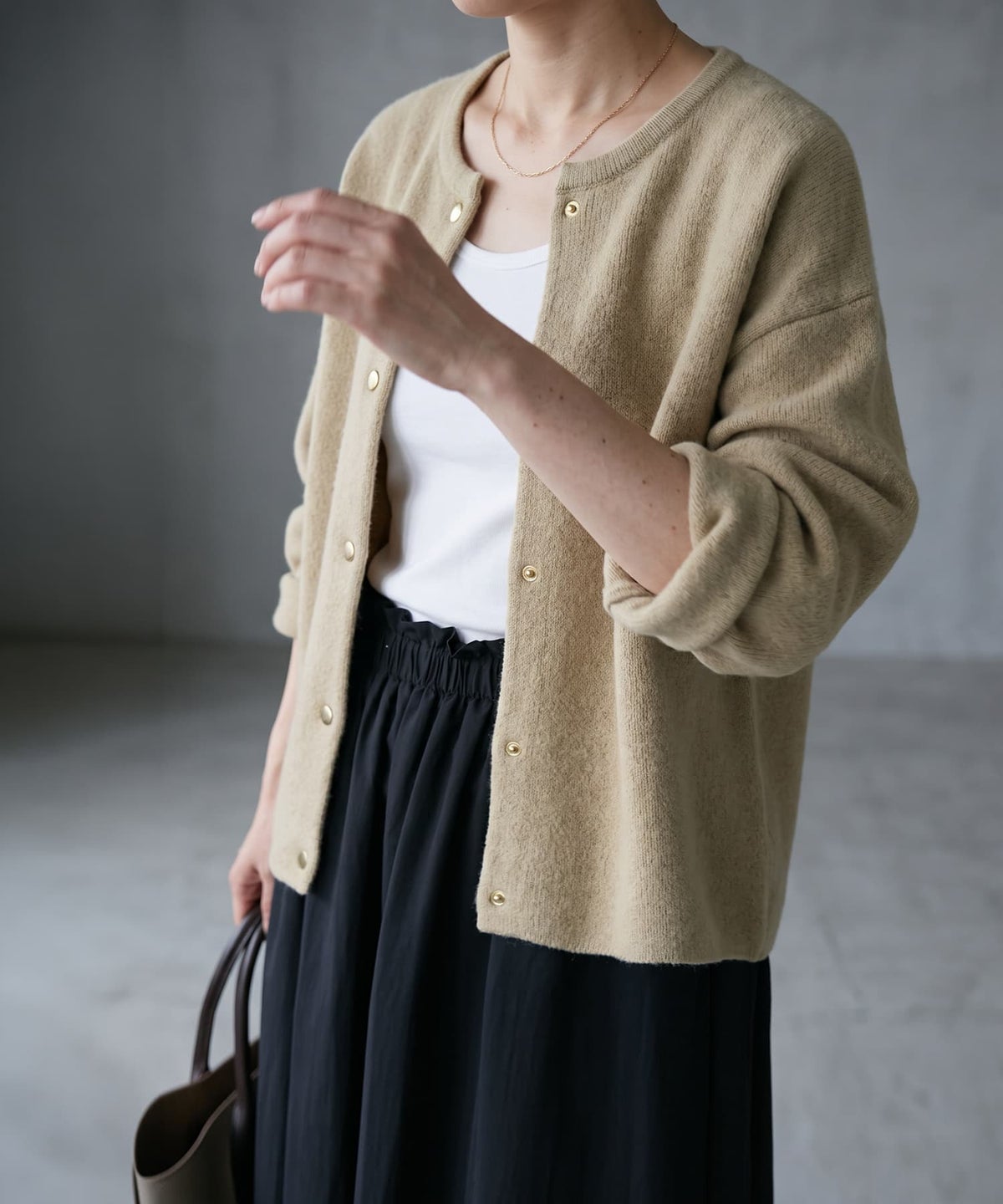着用イメージ 170cm ベージュ