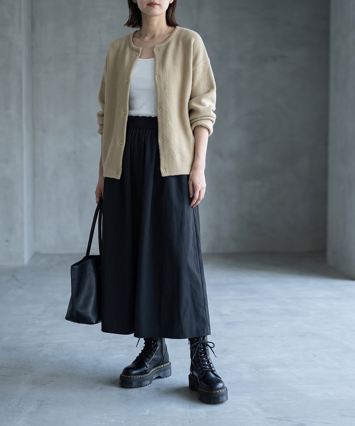 着用イメージ 170cm ベージュ