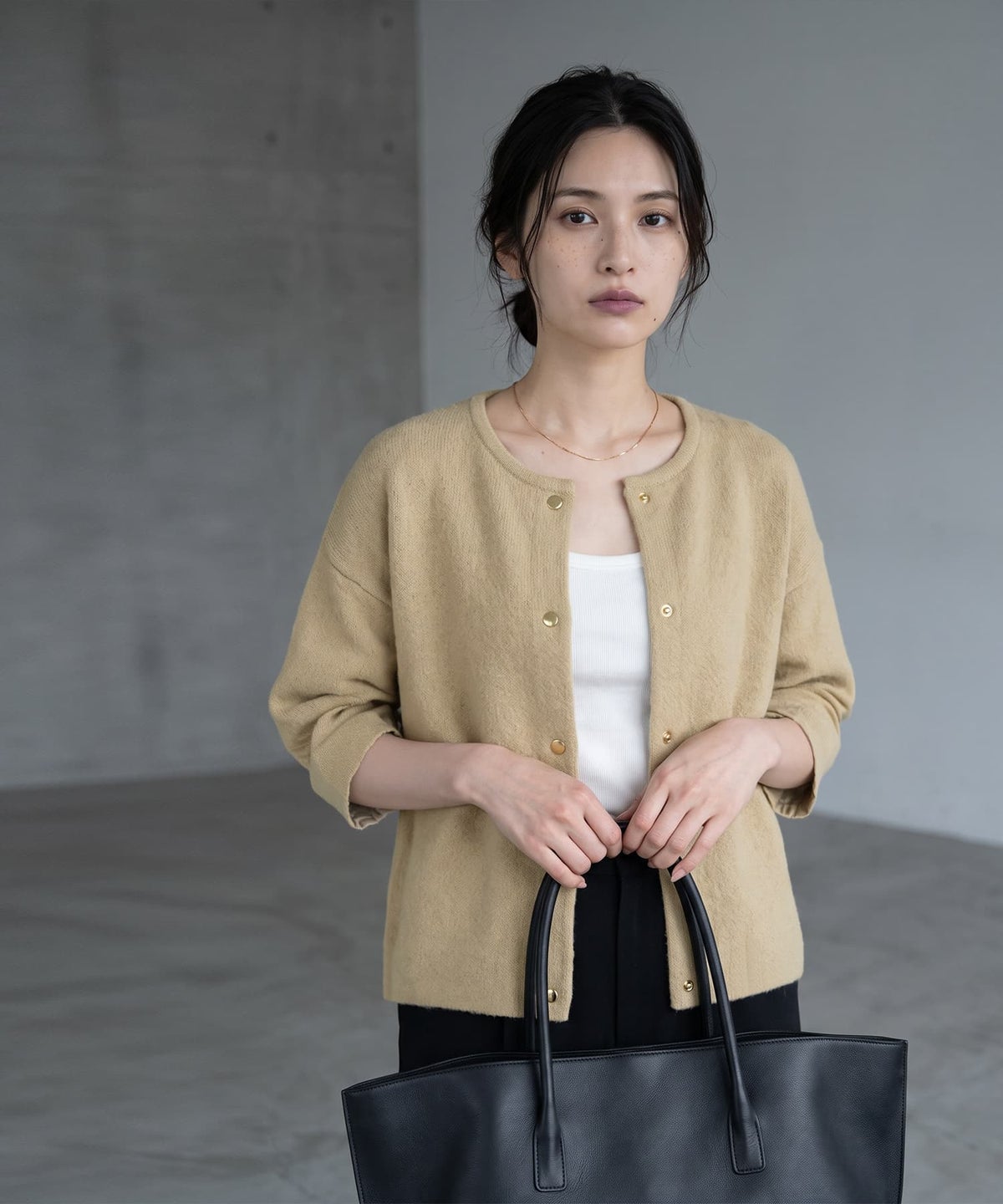 着用イメージ 170cm ベージュ