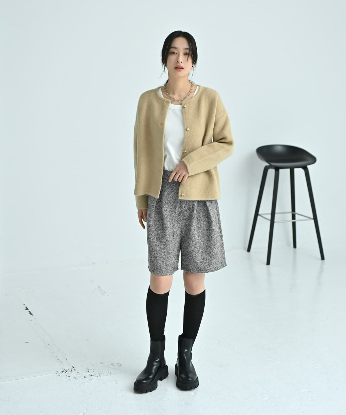 着用イメージ 167cm ベージュ