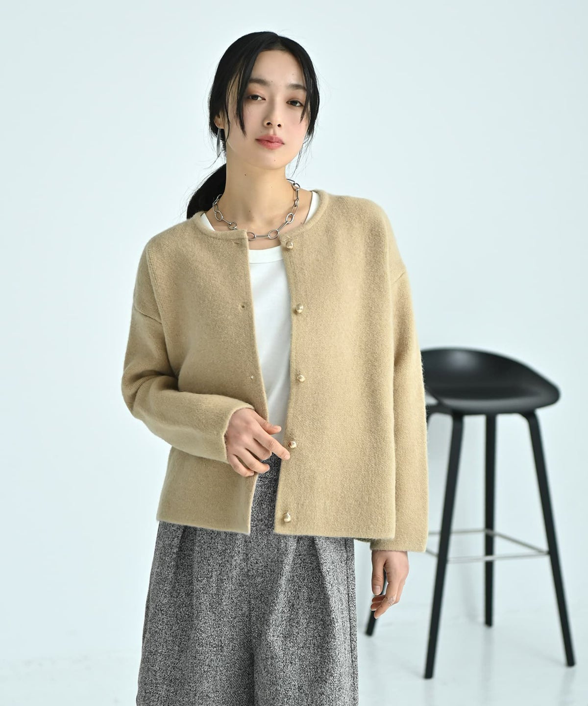 着用イメージ 167cm ベージュ