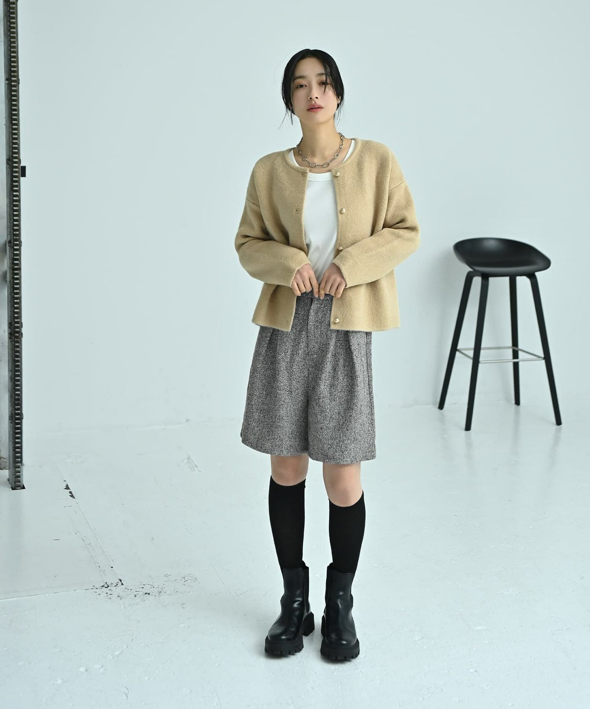 着用イメージ 167cm ベージュ