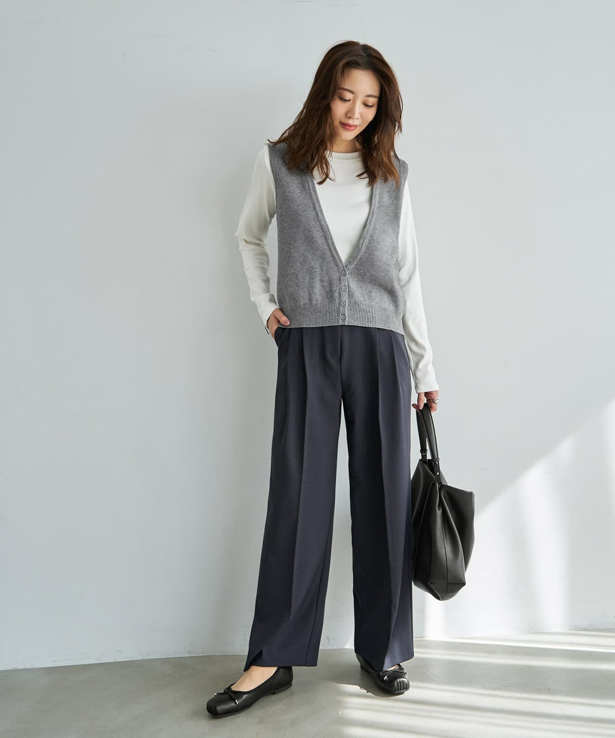 着用イメージ 166cm グレー