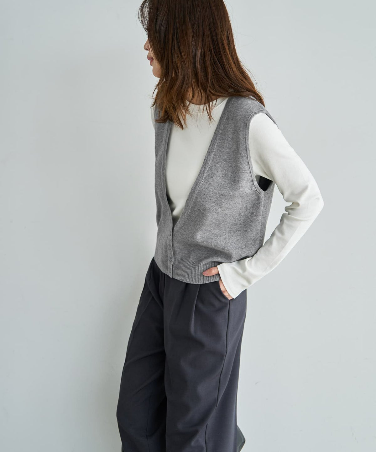 着用イメージ 166cm グレー