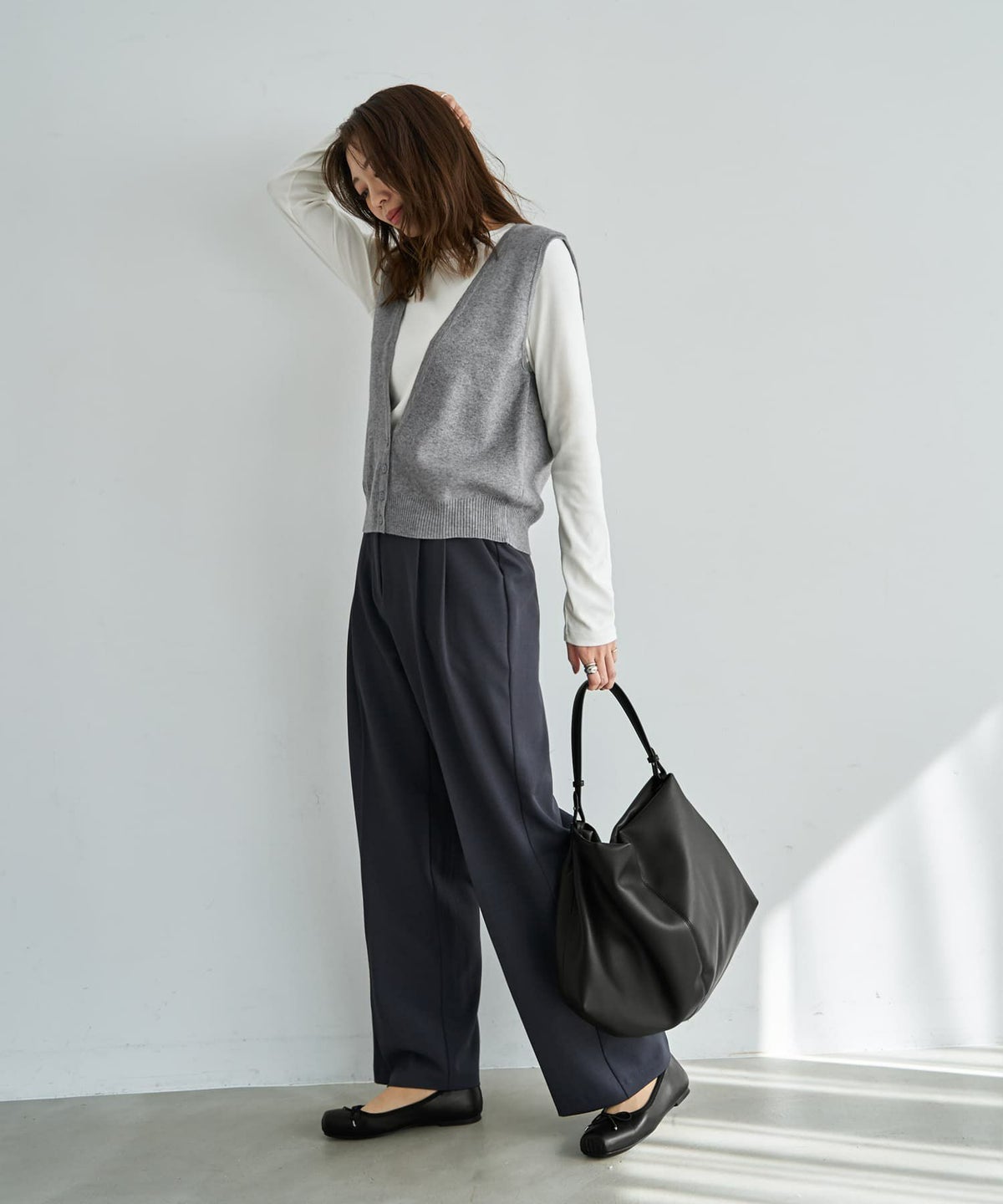 着用イメージ 166cm グレー