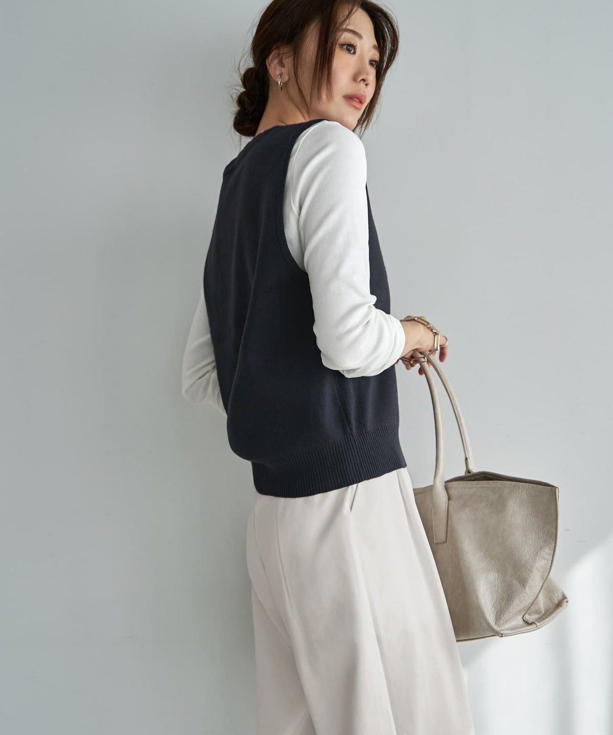 着用イメージ 166cm ネイビー