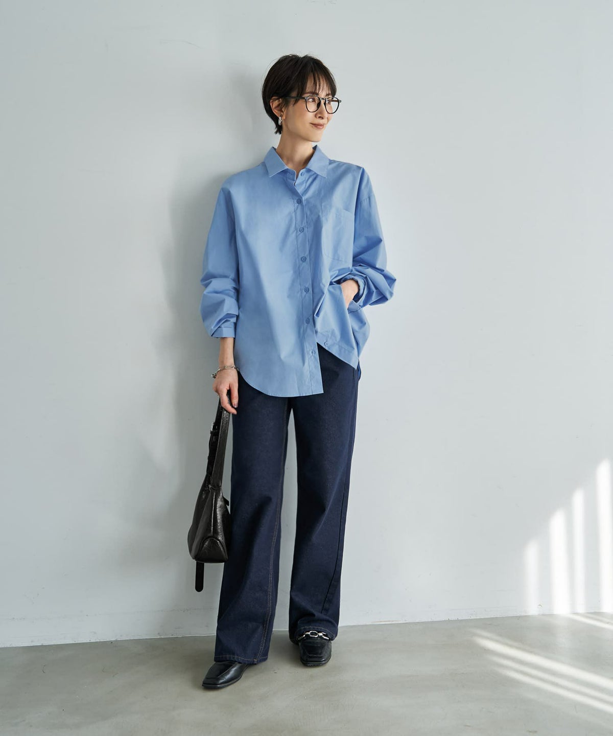 着用イメージ 167cm ライトブルー