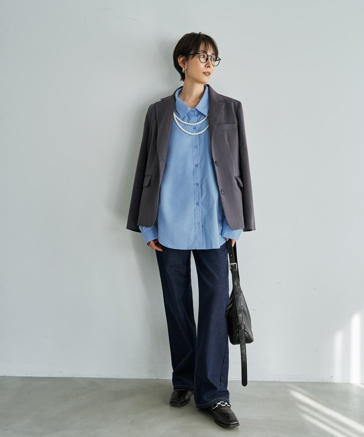 着用イメージ 167cm ライトブルー